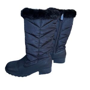 Trotters Womens Black Quilted Benji 3.0 Block Heel Boots Size 7M